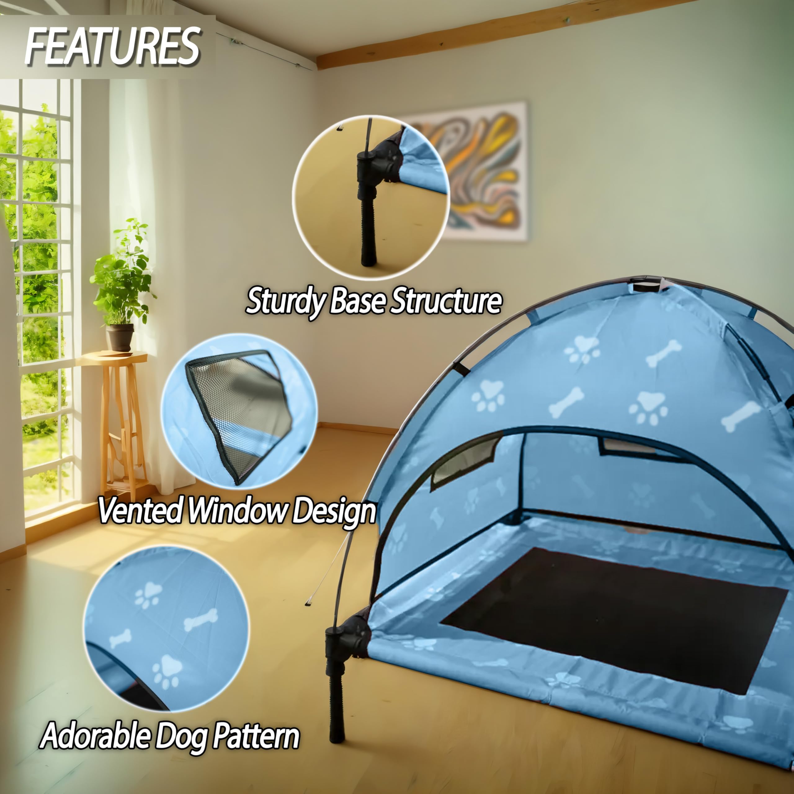 Elevated Covered Dog Bed - 36' X 36' X 30' - Dog Shade Canopy Lounger For Small & Large Dogs (Up To 110 Lbs) - Portable & Dur